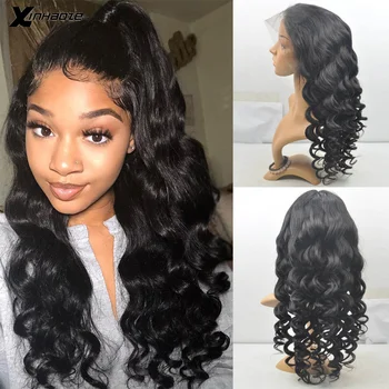 

Xinhaoze Body Wave Lace Front Wigs for Women Black Color Remy Hair Glueless Lace Wigs with Natural Hairline