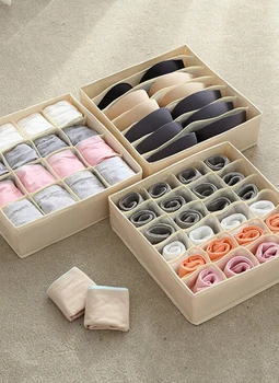 

High Elastic Mesh Socks Storage Box Foldable Underwear Storage Detachable Laundry Cabinet Wardrobe Finishing Box