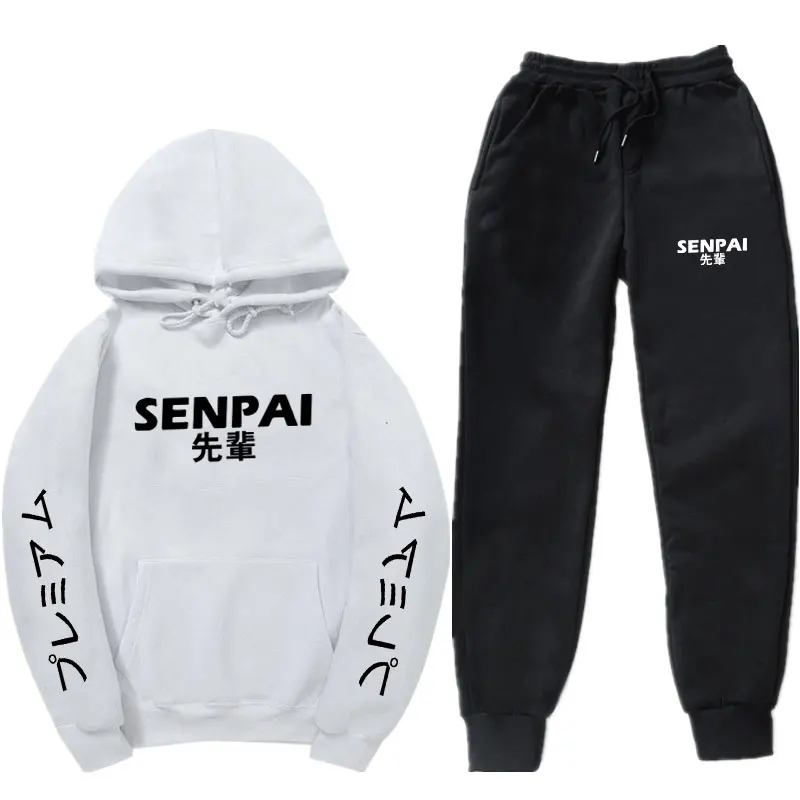 White MK432 Модная японская уличная одежда SENPAI, комплект толстовок с капюшоном разных цветов для мужчин и женщин, пуловер, sudadera hombre, Повседневный свитер, костюм - Цвет: White MK432
