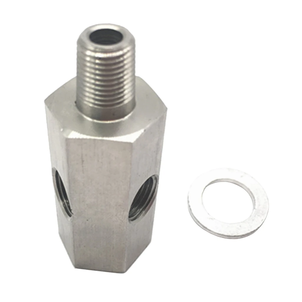 Oil Pressure Sensor 1/8''NPT Tee To NPT Adapter Turbo Supply Feed Line Gauge