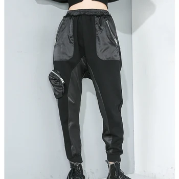 

Cargo Pants Women Harajuku Black Plus Size Sweatpants Solid Casual Harem Pants Patchwork Hip Hop Trousers with More Pockets 2020