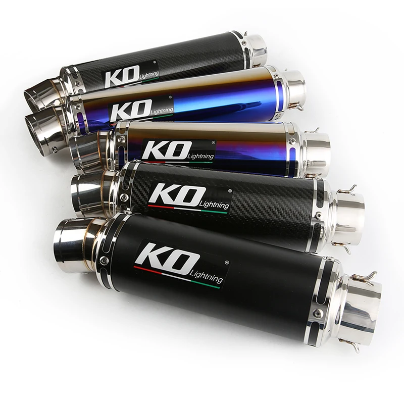 Moto 60Mm Tubo Di Scarico 360 450Mm Silenziatore Fuga No Db Killer Universale Per Dirt Bike Scooter Fibra Di Carbonio Acciaio Inossidabile