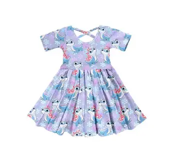 

fashion boutique summer girls ruffled dress lizard print toddler girls dress