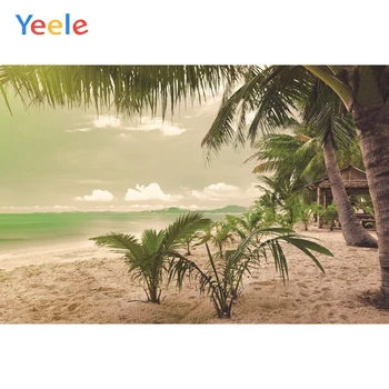 

Vinyl Seascape Backdrops Summer Holiday Beach Palm Tropical Photography Personalized Photographic Background For Photo Studio