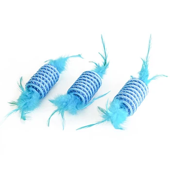 

Cat Interactive Toy Bite-resistant Rope Woven With Feathers At Double Ends Funny Teaser Cat Toy