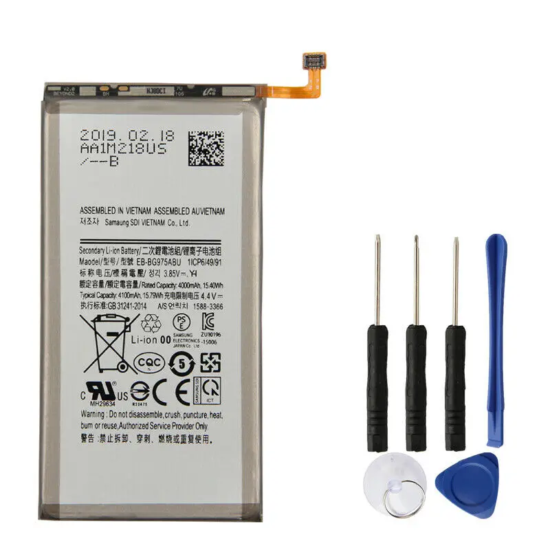 Подлинная батарея EB-BG975ABU для samsung Galaxy S10+ S10 Plus SM-G9750 4100 мАч