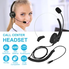 Wired Business Headset With Microphone Telephone Operator Noise Canceling Headphone for Computer Phones Desktop Boxes