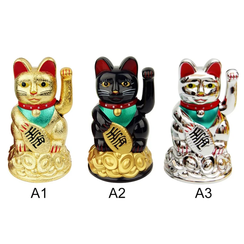 Китайский счастливый кот богатство развевающаяся рука кошка золото Maneki Neko милый