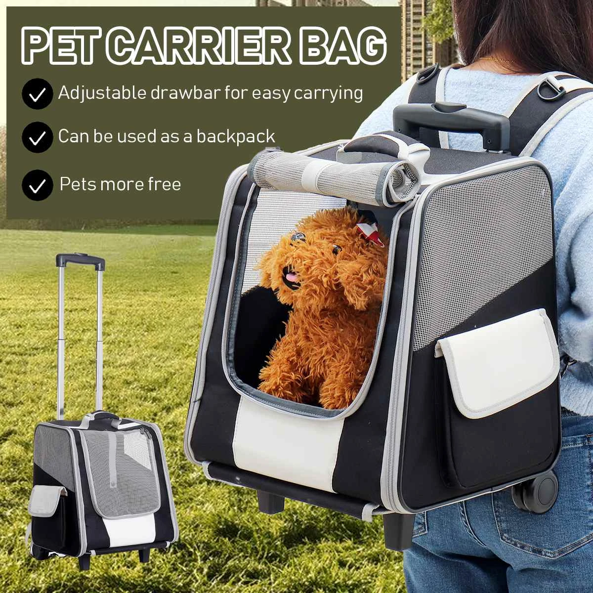 Sac De Transport Pour Chat La Foir Fouille Sac de transport pour animaux de compagnie, 2 façons d'utiliser, respirant,  Portable, pour chat, extérieur, emballage, chiot, voyage, chien, poussette  | AliExpress