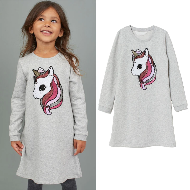 

Fashion Autumn Unicorn Dress Casual Baby Girl Princess Dress Children Party Costume Kids Dresses For Girls Clothes Vestidos