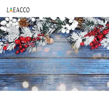 

Laeaco Wood Board Blue Color Winter Snow Pine Cone Snow Polka Dot Baby Party Portrait Photo Background Photo Backdrop Photocall