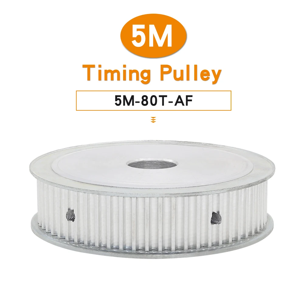 

Timing Pulley 5M-80T Inner Bore 8/10/12/14/15/16/17/19/20/22/25 mm Alloy Pulley Wheel AF Shape For Width 15/20 mm Timing Belt