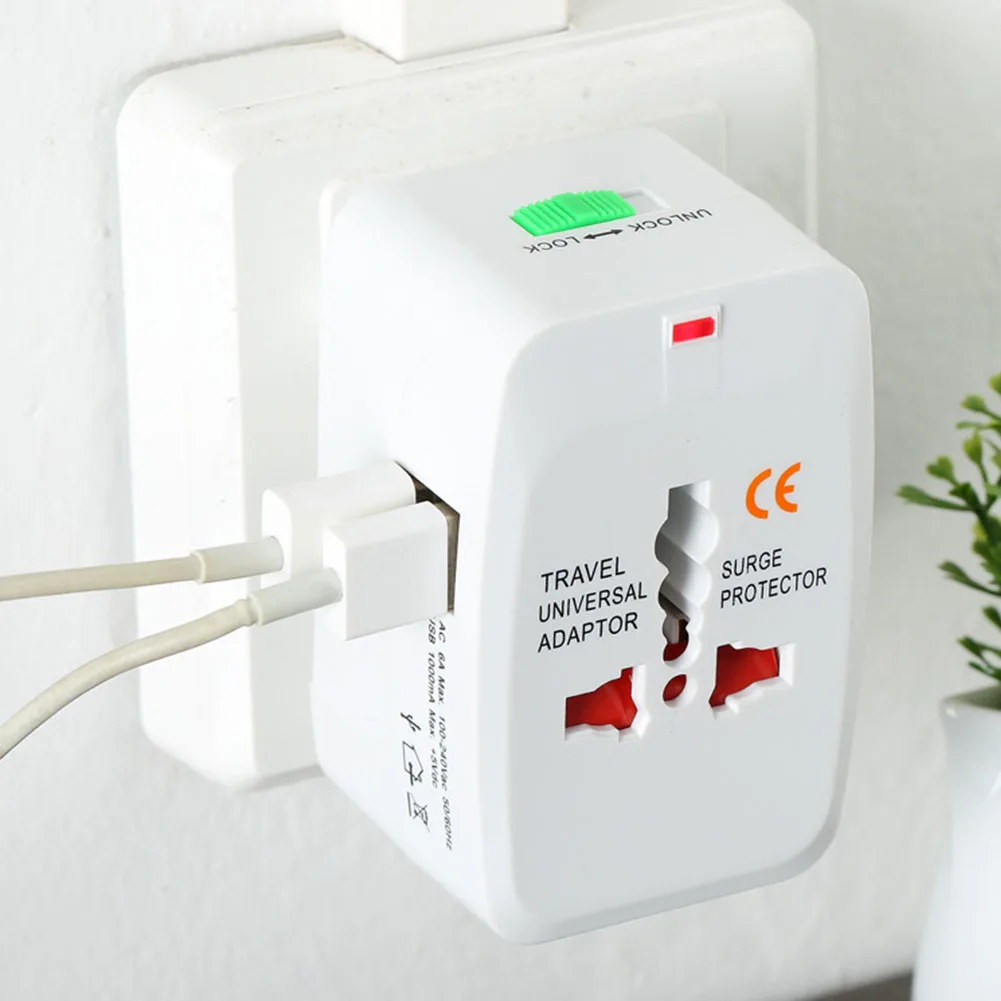 Mobile Phone Multifunctional Wall Charger World Universal Plug Dual USB Power Outlet Socket Converter Travel Adapter Electronic |
