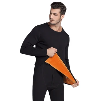 

OLOME 2019 Thermal Underwear Sets For Men Solid Thermo Underwear Long Winter Clothes Men Thick Thermal Clothing Drop Shipping
