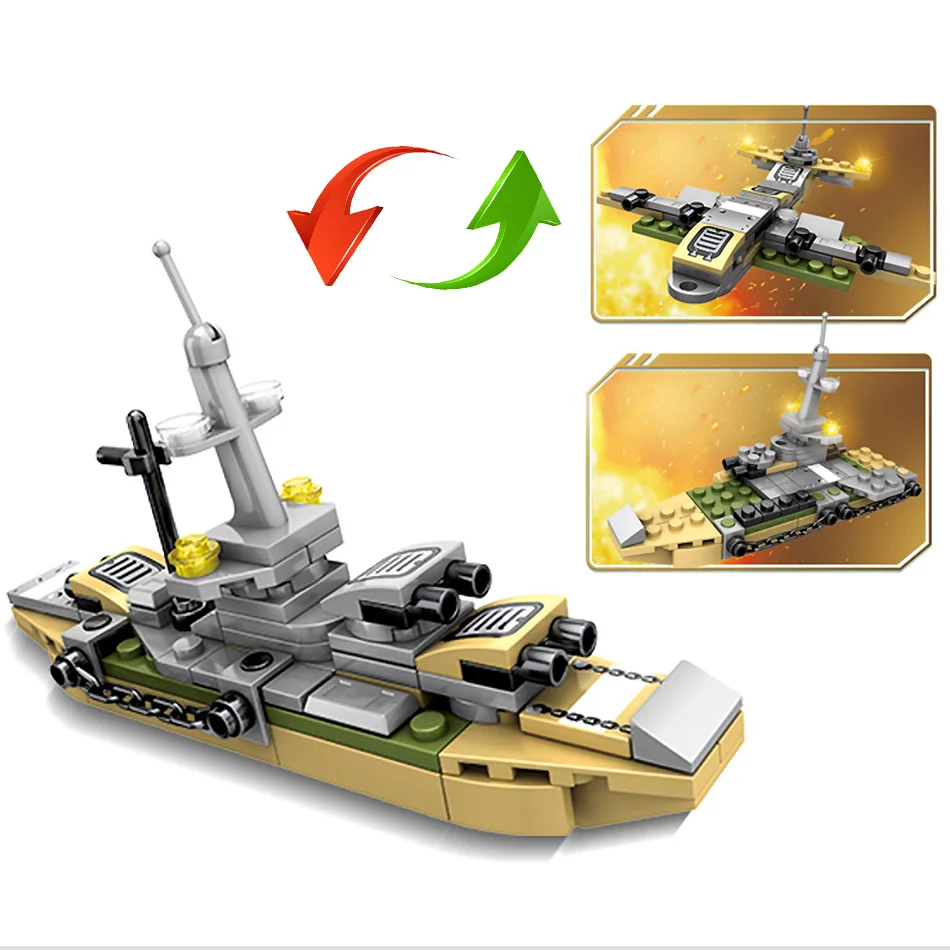 Günstig 1061PCS 8in2 WW2 Armee lkw Tank Baustein Military Auto flugzeug Waffe Soldat Figur kompatibel legoing modell Ziegel Spielzeug für Kinder