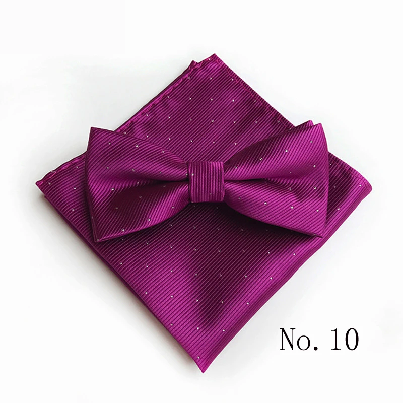 Модный мужской однотонный квадратный бант-галстук в горошек, регулируемый платок, галстук-бабочка, набор для свадебной вечеринки, галстук-бабочка