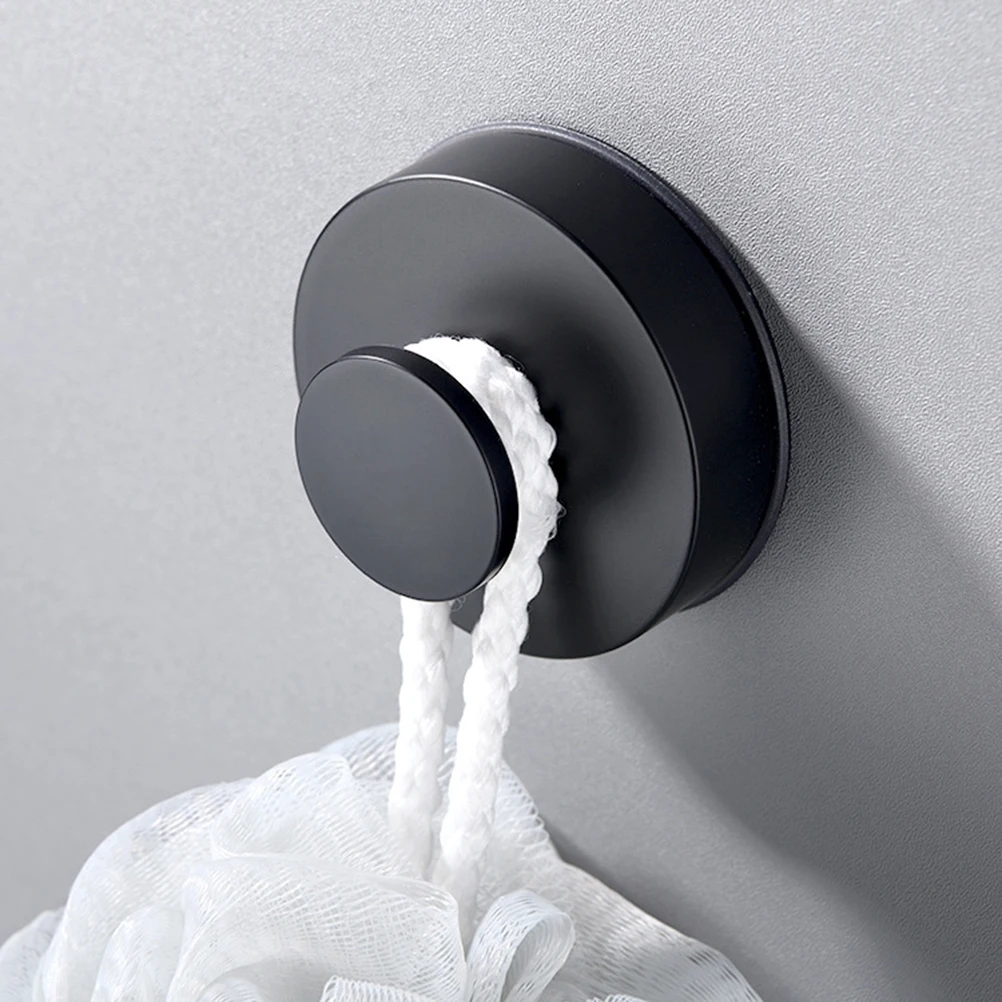 Black Plastic Sucker Wall Hook Plastic Hooks Seamless Stick Hook