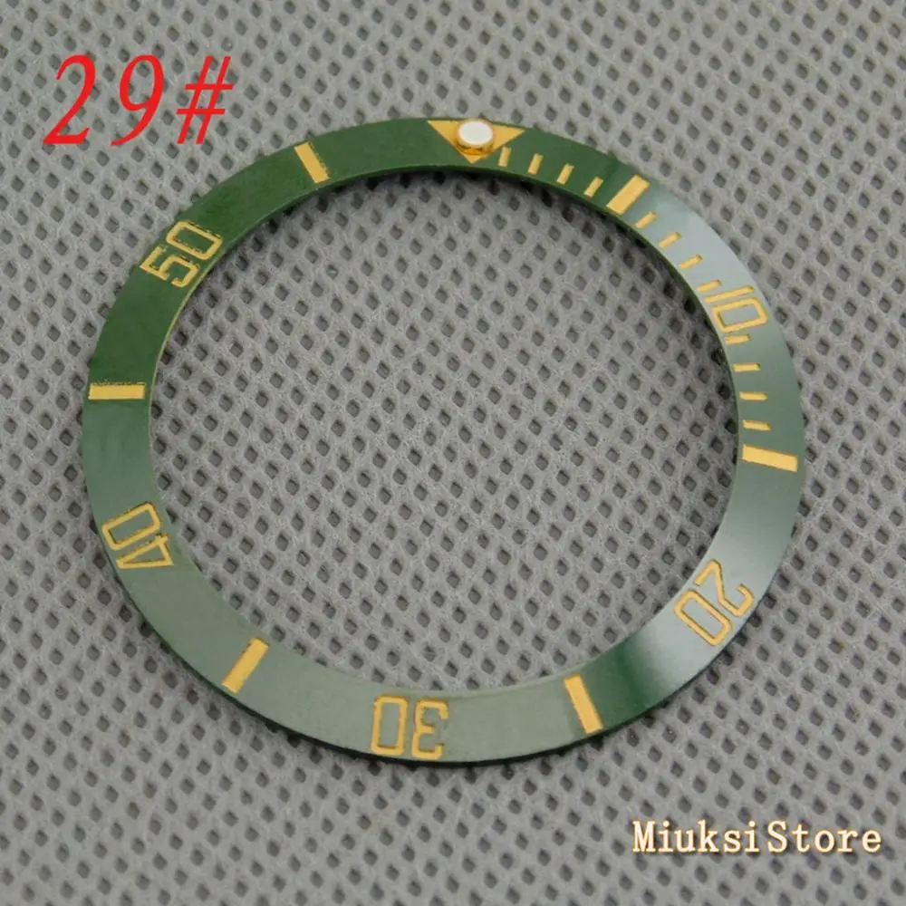 29 Parnis 38mm black blue white green Ceramic/Titanium Bezel insert for 40mm case Watch accessories bezel - Цвет: 29
