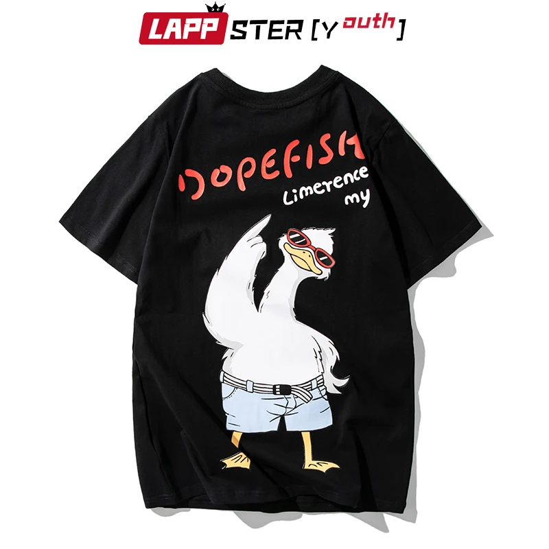 LAPPSTER Мужская негабаритная Японская уличная одежда футболки с отверстиями 2019