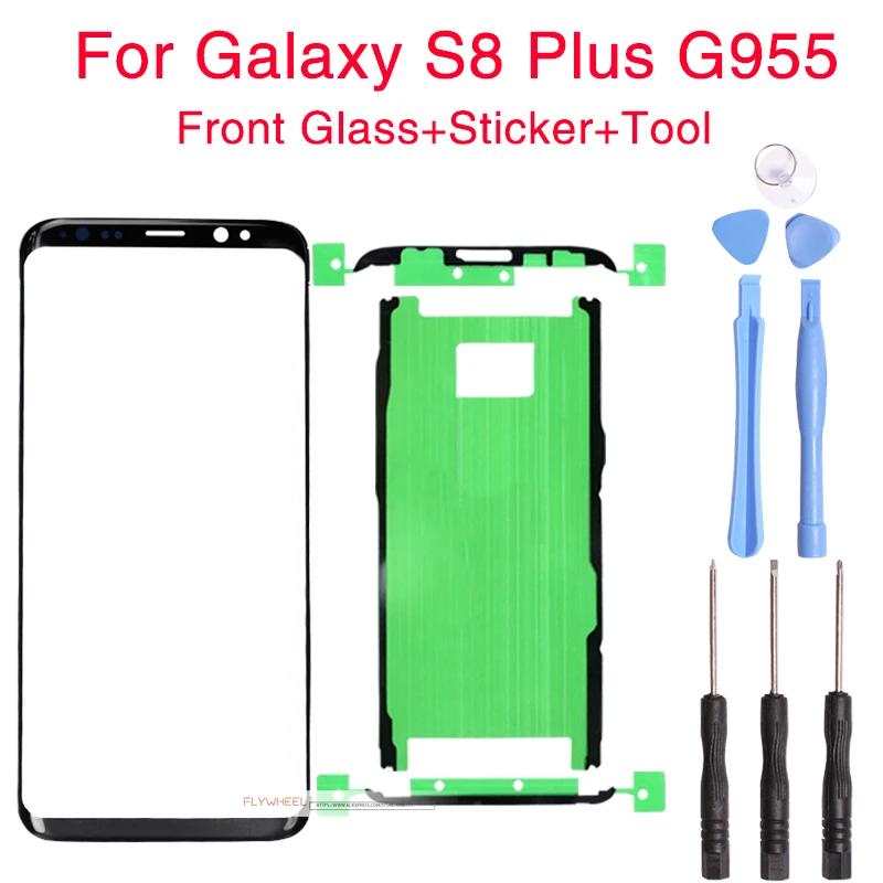 S8 Plus Sticker Tool 1 шт. экран Сенсорная панель Замена для samsung Galaxy S8 S9 S10 Plus G950F G960 G965 передняя внешняя стеклянная линза с наклейкой+ инструмент - Цвет: S8 Plus Sticker Tool