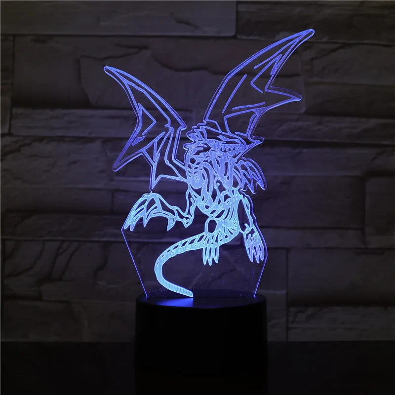 7 Colors Changeable Покемон Mewtwo 3D визуальная лампа цвета Изменение Оптическая иллюзия сенсорный стол светодиодный ночник отличный подарок для детей украшение дома - Испускаемый цвет: 7 Colors Changeable