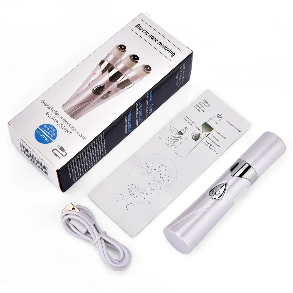 Portable Blue Light Therapy Acne Laser Pen Skin Spots Removal Pen Anti Varicose Spider Vein Eraser Treatment