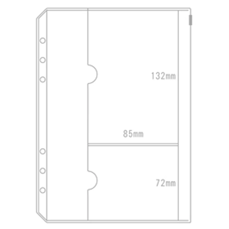 A5 Storage bag A5 A6 сумка из полипропилена на молнии стандартная 6 отверстий прозрачная сумка для карт банкноты сумки свободные лист держатель для пластиковых карт карманы органайзер для хранения - Цвет: A5 Storage bag