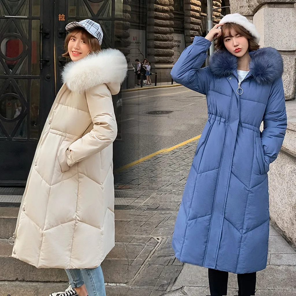 Autumn Winter Jacket Women Coat New Long Hooded Zipper Double Warm Women Jacket Winter Fur Parka Casual Streetwear Overcoat