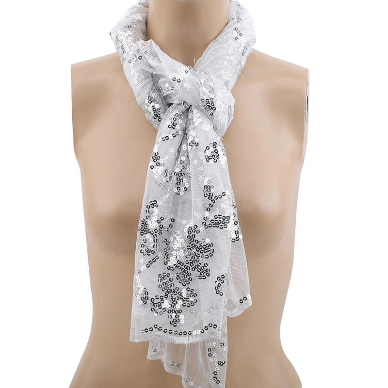 High Quality Lace Scarf Sequined Shawl Female New Wedding Cheongsam Floral Embroidery Accessories Bride Bridesmaid Party | Аксессуары