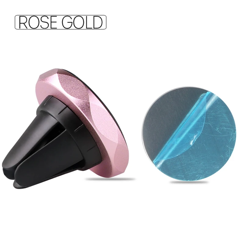 Универсальный магнитный держатель для мобильного телефона, подставка для iPhone, samsung, магнитный держатель на вентиляционное отверстие - Цвет: Rose Not Rotatable