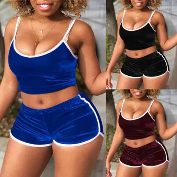 

New Style Women Set Top Sleeveless Pants Two-piece Romper Set Patchwork Skinny Casual Summer Fitness Sport Fashion Hot 2020
