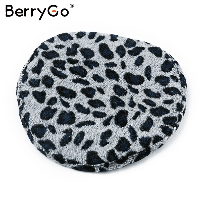 BerryGo элегантный Леопардовый женский берет шляпа Повседневная теплая уличная берет шапка Кепка эластичная Дамская мода осень зима Берет шапочка