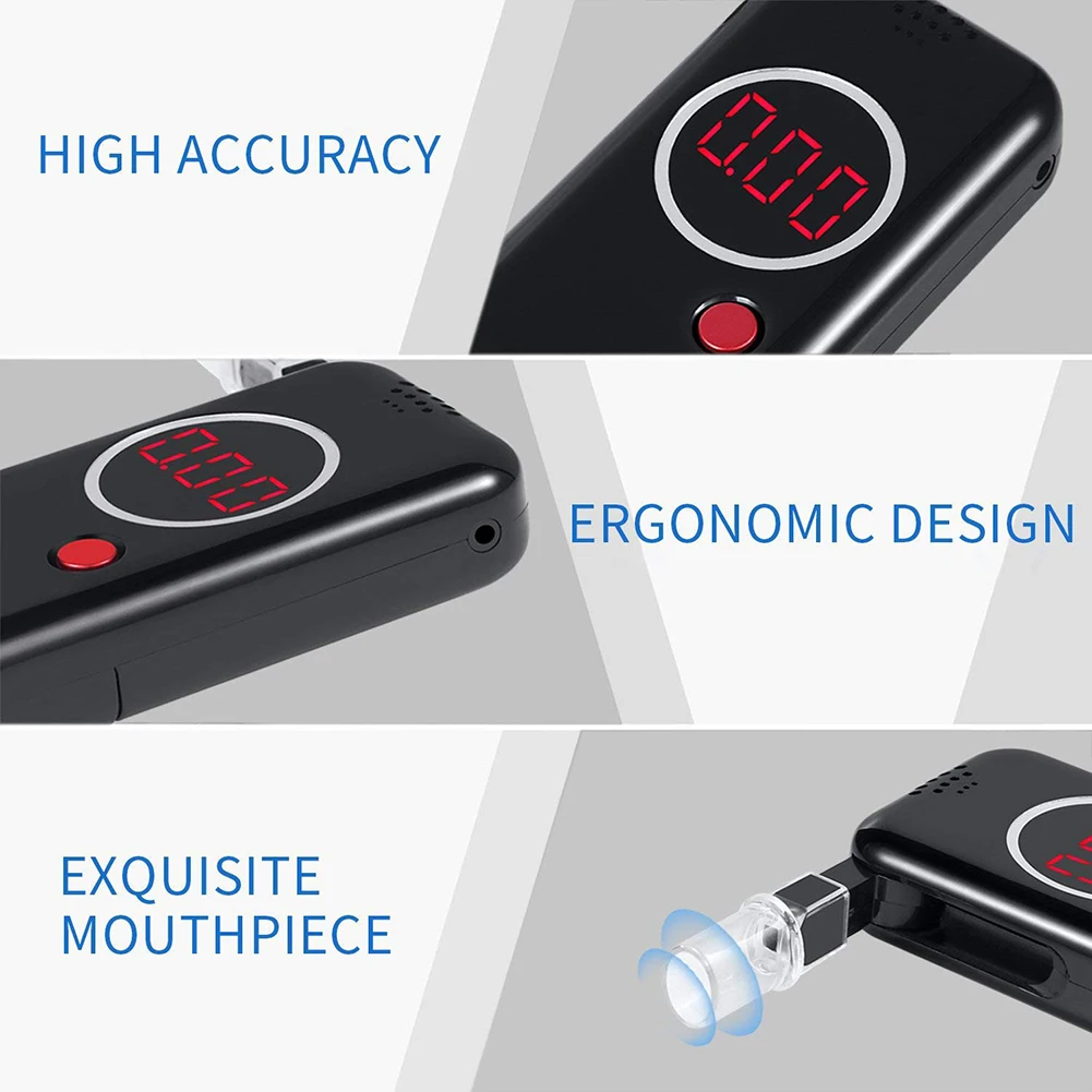 Профессиональный ЖК-цифровой алкотестер, алкотестер, анализатор дыхания, детектор, автомобильные электрические аксессуары