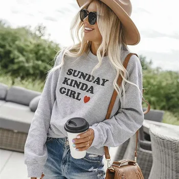

Round Collar Harajuku Sweatshirts Female Letter Print Casual Street Loose Hoodie Long Sleeve Autumn Winter Pullover Sweatshirt