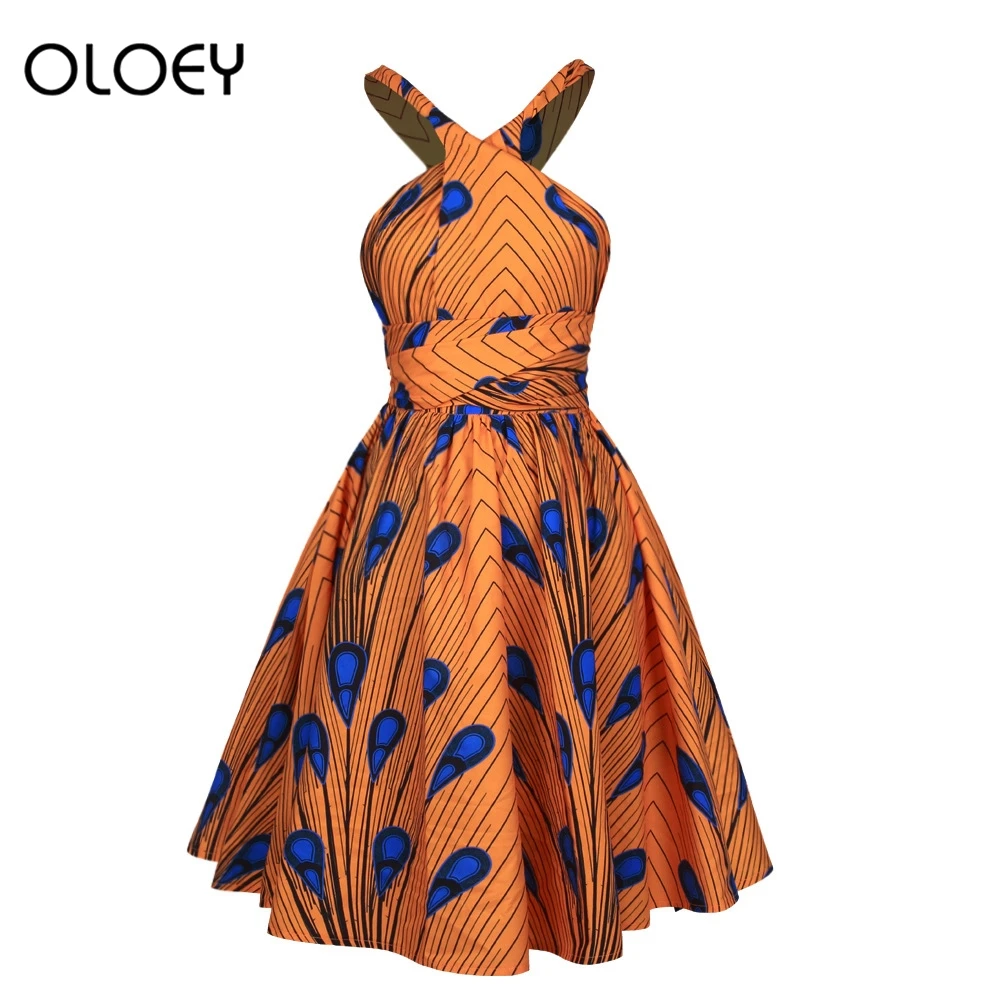 Свободно меняющийся стиль африканские платья для женщин миди платье Цветочное платье шлейки с открытыми плечами платье одно плечо дизайнерское платье