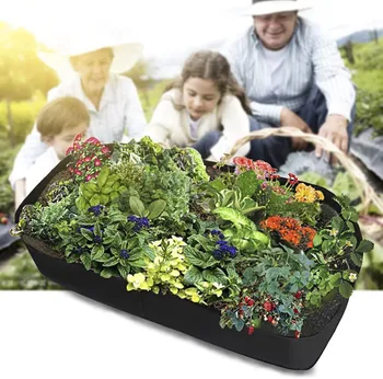 

Cloth Plant Grow Bag Fabric Raised Garden Bed Rectangle Breathable Planting Container Growth Bag Gardening Tools for Garden