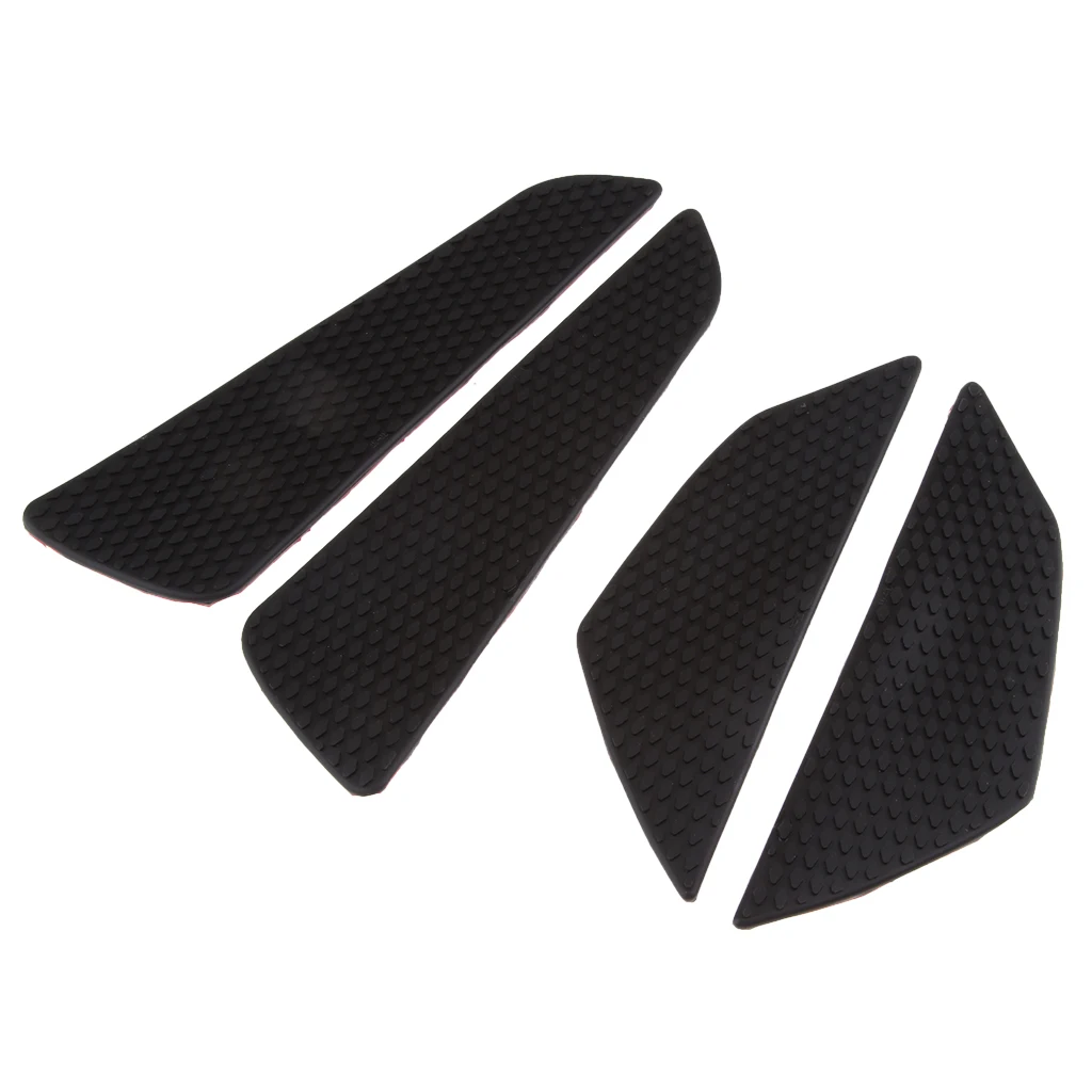 4PCS Black Fuel Tank Traction Pad Side Gas Decal Sticker For Suzuki GSXR GSR