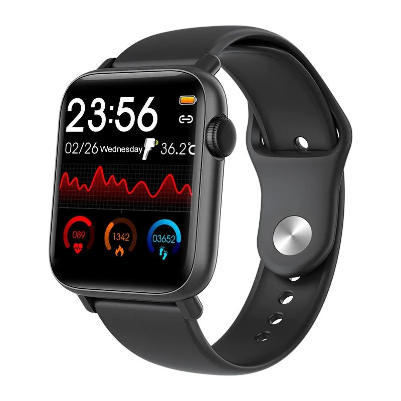 

QS19 Smart Watch Body Temperature 24H Measurement Heart Rate Fitness Tracker Full Touch Smartwatch Band For Andorid IOS