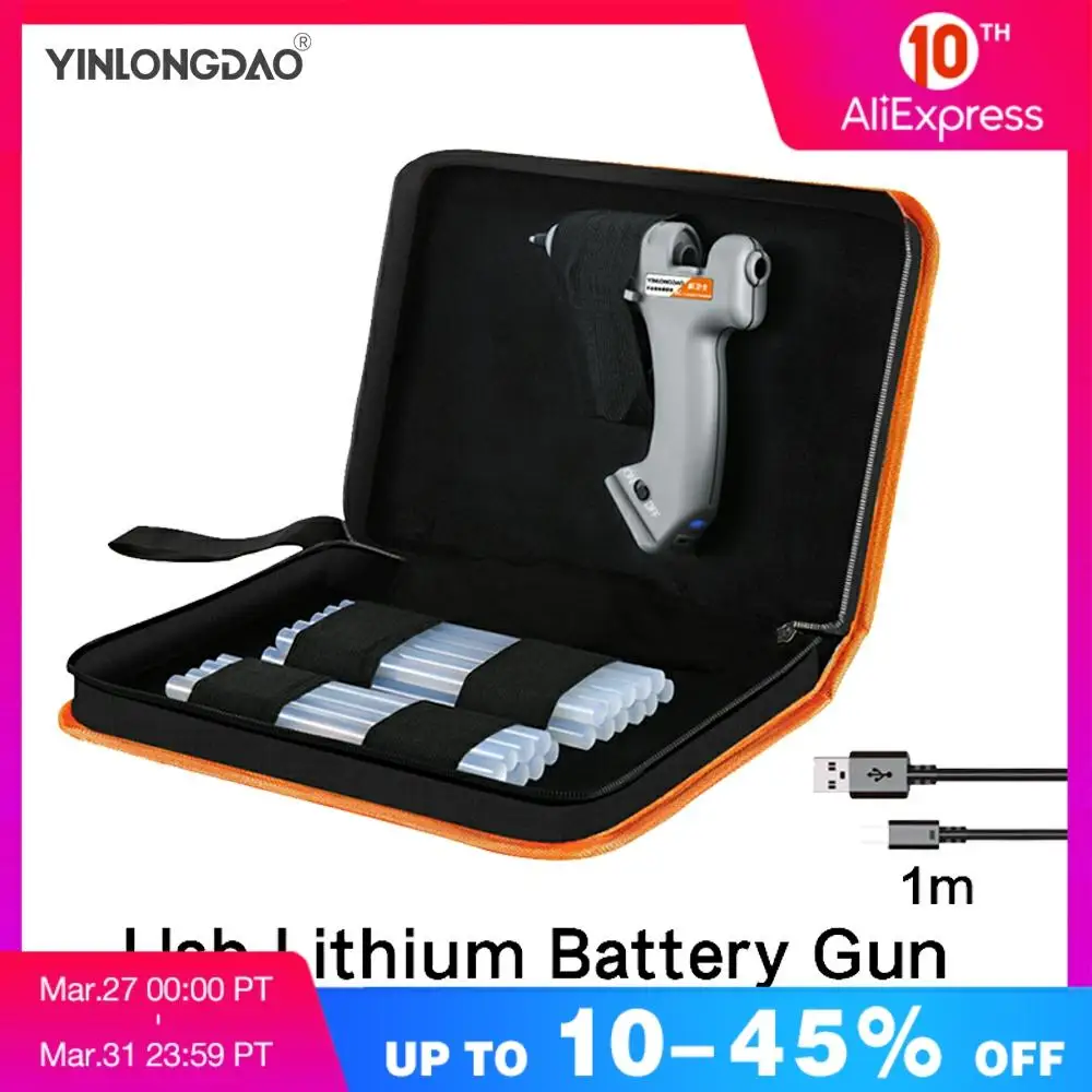 

12w Lithium-ion Hot Melt Glue Gun with 10pcs 7mm Sticks Wireless Graft Repair Heat Gun Pneumatic Home DIY Tools Hot Glue Gun