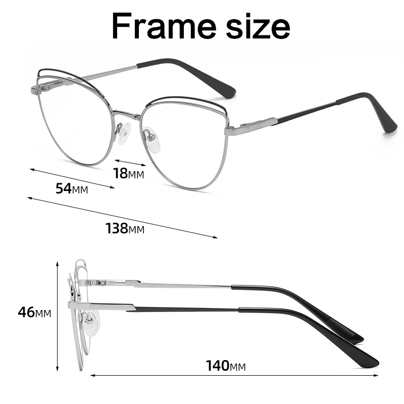 blue blocker glasses Mx Vintage Cat Eye Anti-blue Light Metal Glasses Frames Optical Computer Glasses Women Spectacles Fashion Eyewear Eyeglasses cute blue light glasses