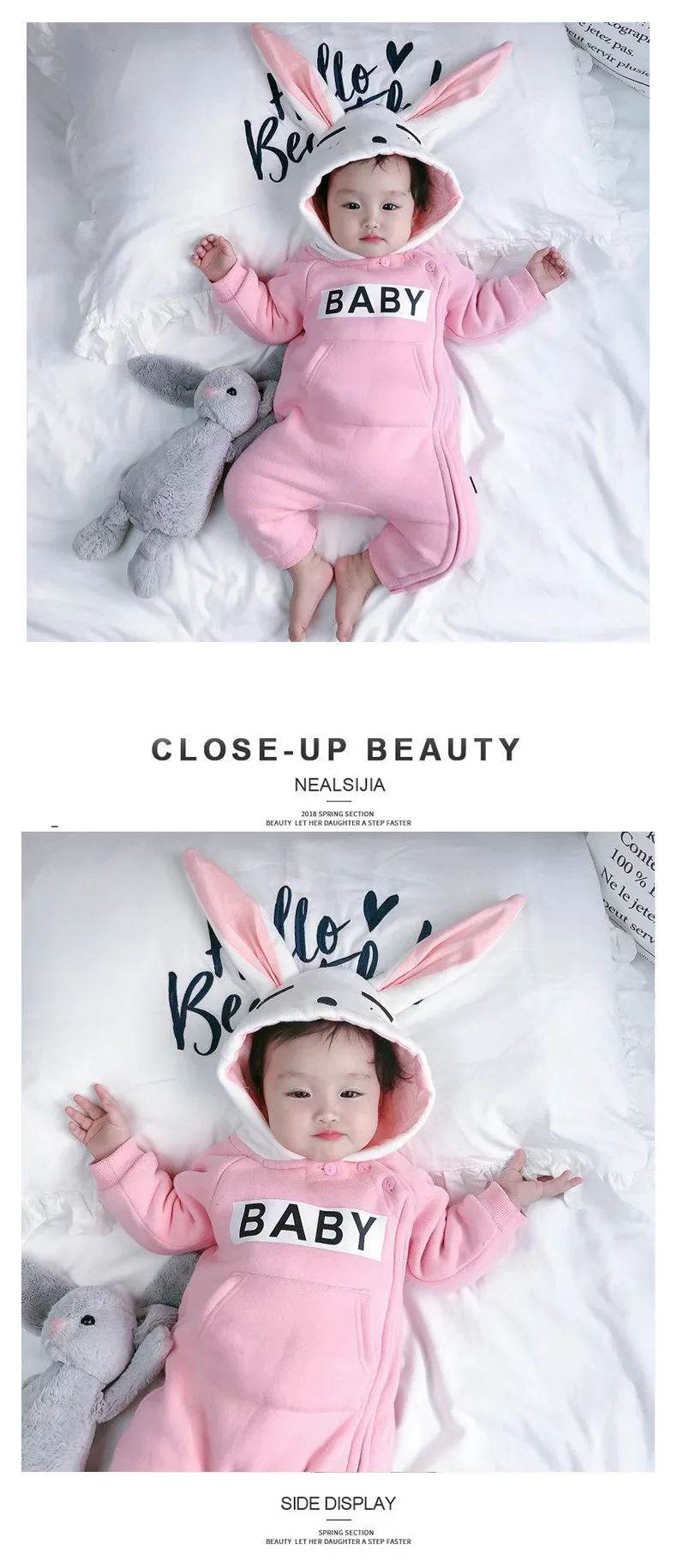 Осенне-зимний комбинезон панда для новорожденных мальчиков и девочек, утепленный комбинезон с капюшоном, мягкая теплая одежда для новорожденных с животными