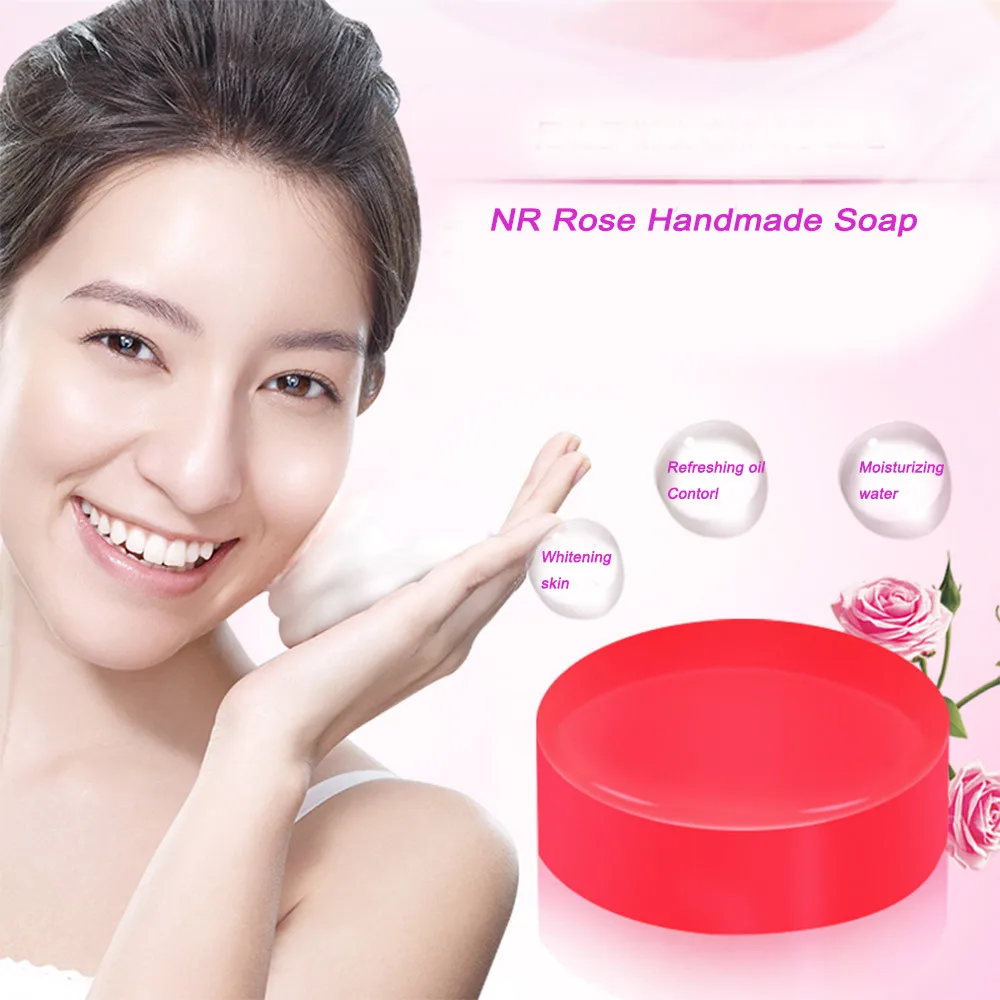 NR мягкое очищающее розовое эфирное масло мыло ручной работы - Цена: 