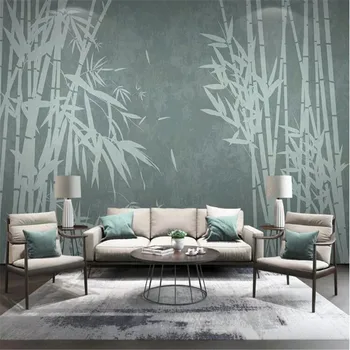 

milofi custom 3D wallpaper mural small fresh modern minimalist bamboo forest bamboo living room bedroom TV background wall mural