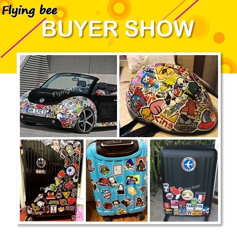 Flyingbee 35 шт. оранжевый Новая черная наклейка модная ПВХ наклейка s для DIY багажа ноутбука скейтборда автомобиля стикер s X0351