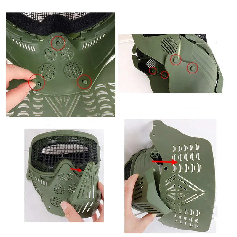 Tactical Paintball Mask Full Face Metal Steel Mesh Goggle Mask Shooting Hunting Wargame Protection Military Army Airsoft Masks