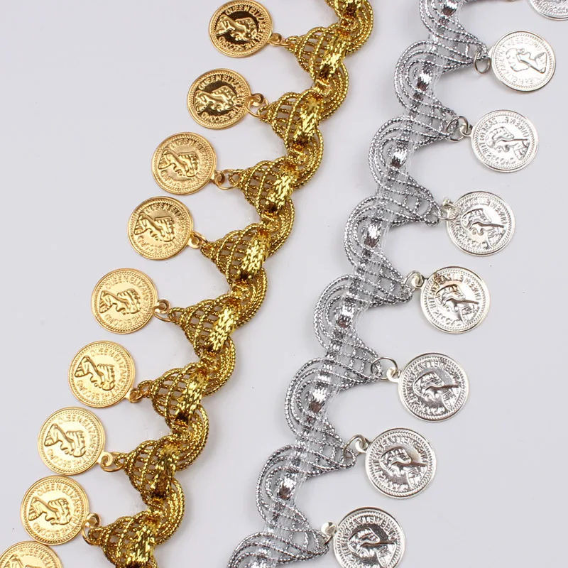 35mm 1yard Metalic Sequins Lace Ribbon Fringe Tassel lace Dance Wedding Party Dress Sewing Fabric Decoration Supplier lace fabric lace ribbon lace garment accessories lace sewing supplies chiffon lace fabric lace decoration lace accessories lace sewing accessories