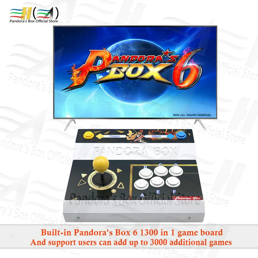 Pandora Box 6 1300 в 1 одна консоль аркадная игровая машина джойстик может добавить 3000 FBA MAME PS1 Игры 3d tekken Mortal Kombat