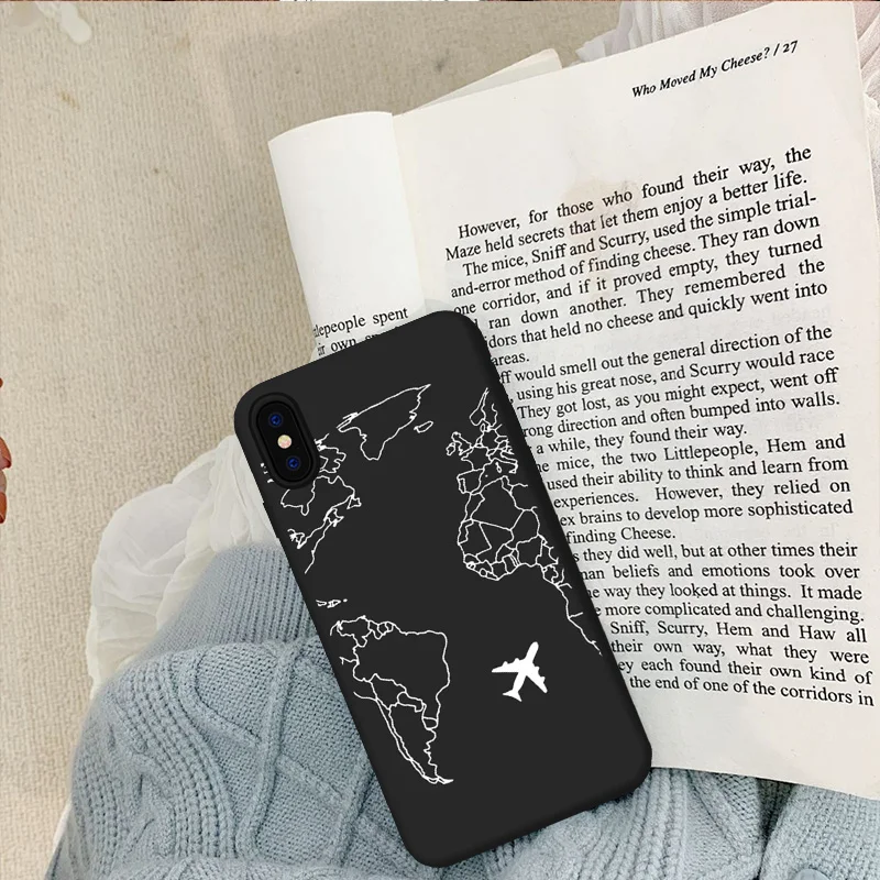 Противоударный чехол для телефона JAMULAR Travel Map iPhone XS MAX 11 Pro XR X 7 8 6s Plus черный