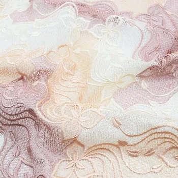 

Pink embroidered water-soluble lace fabric for summer dress tissus au metre telas african tissu tecido tela tecidos tessuti DIY