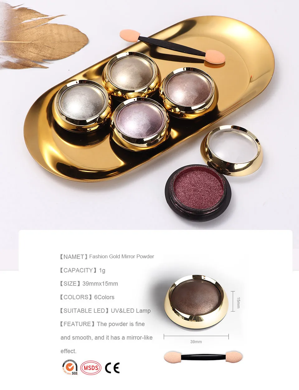 SAVILAND Bubble Nails Золотой зеркальный порошок «Волшебное зеркало» блеск для ногтей блестки Золотой порошок DIY Дизайн ногтей украшения маникюрные инструменты